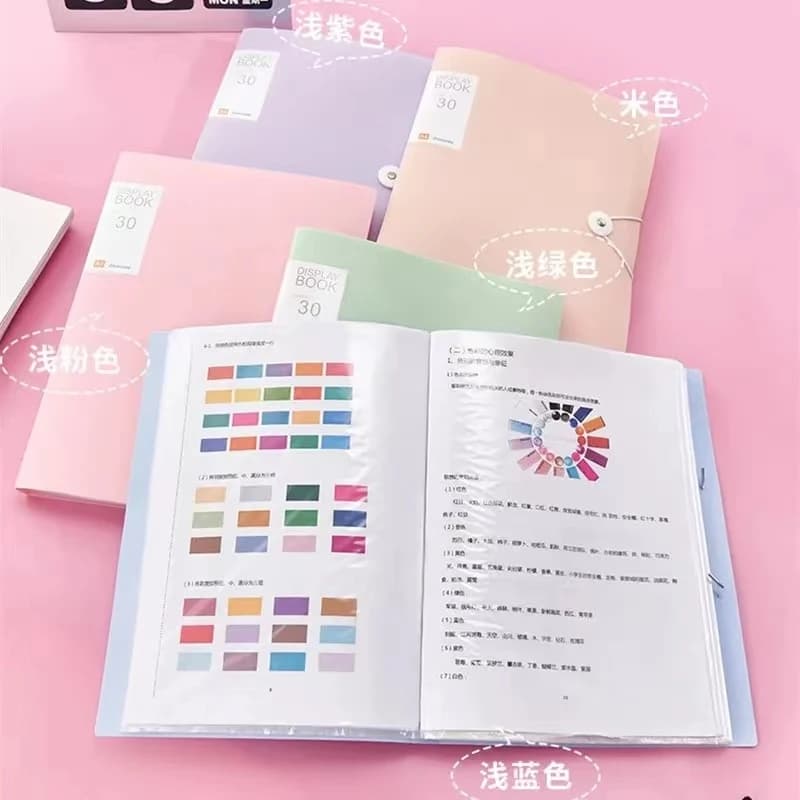 Cartella di file trasparente A4 Borsa per organizer per documenti da 30 pagine Forniture per ufficio scolastico Conservazione classificata di documenti di prova per studenti