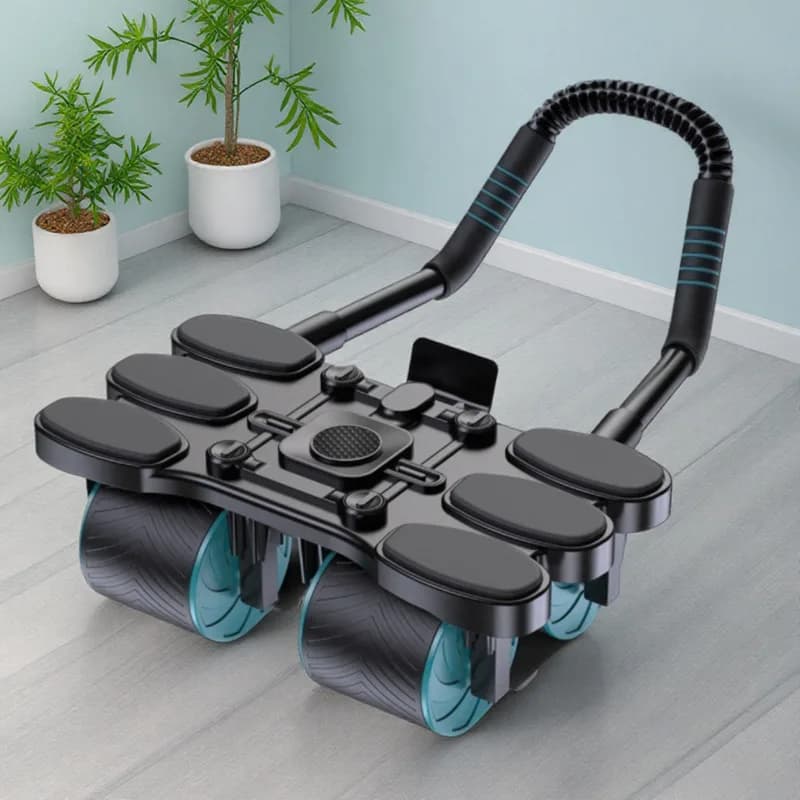 Four Wheel Abdominal Strengthening Wheel Automatic Rebound Slimming Belly Flat Support Abdominal Training Device Ab Rollers