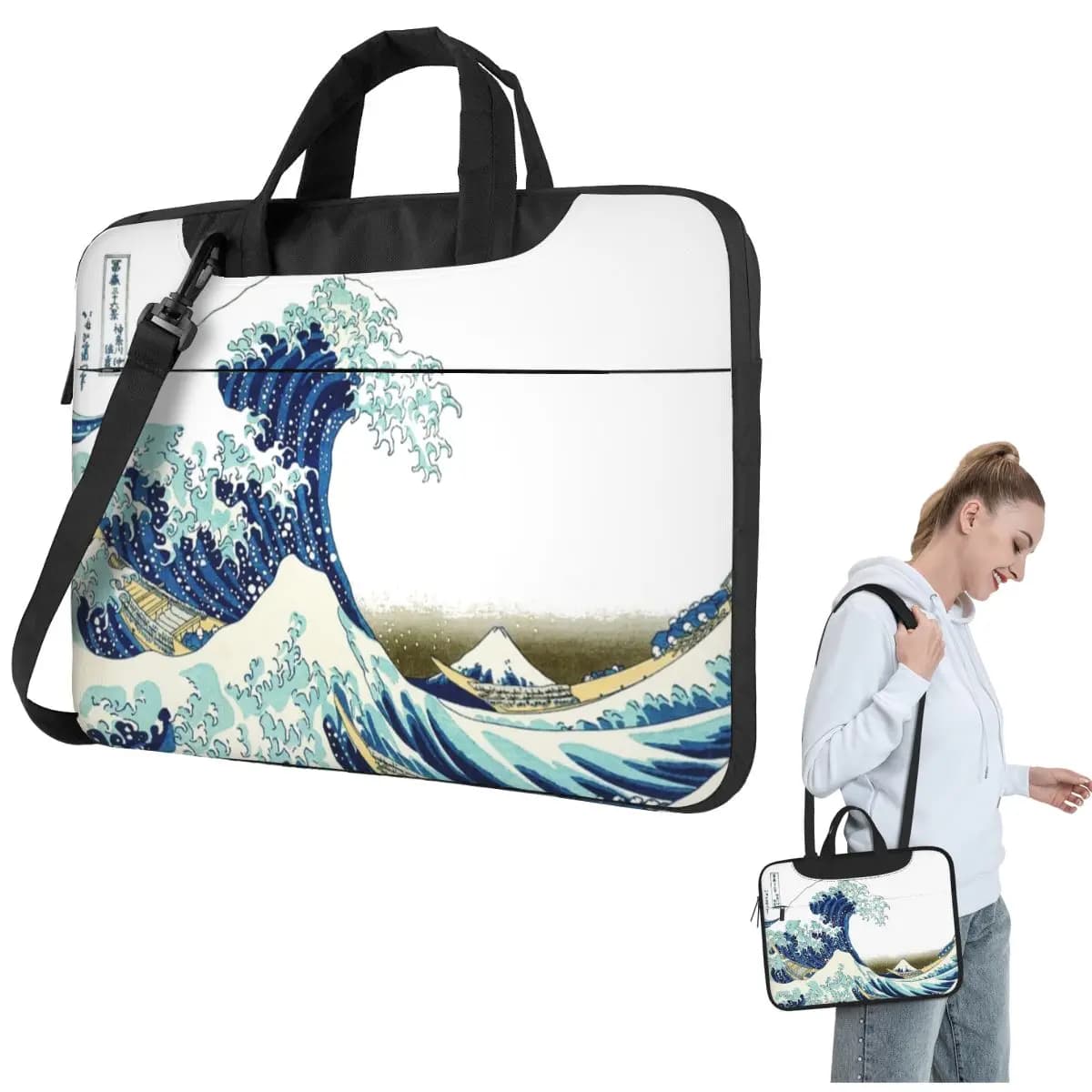 HOKUSAI. The Great Wave Off Kanagawa Borsa per laptop Custodia antiurto Borsa per computer 13 14 Custodia per notebook da 15,6 pollici per MacBook Pro Air