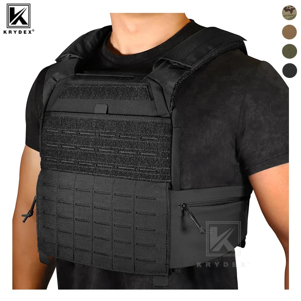 KRYDEX Tactical Training Vest Weighted Strength MOLLE Wallets Adjustable shoulder straps Men's outdoor sports vest