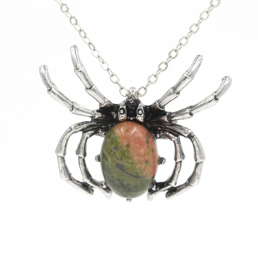 Spider Crystal Bead Breastpin Necklace Pendants Pendulum Natural Stone Reiki Charms Fashion Jewelry Retail 1pcs