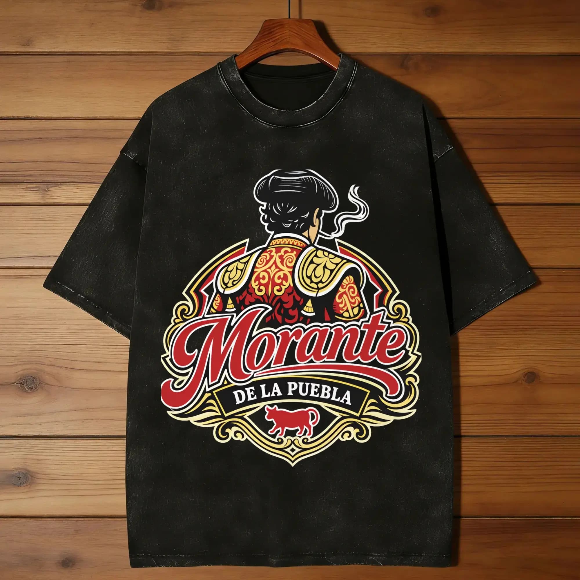 Casual Morante De La Puebla T-Shirts for Men Round Collar Pure Cotton Washed T Shirt Short Sleeve Tee Shirt Summer Clothing
