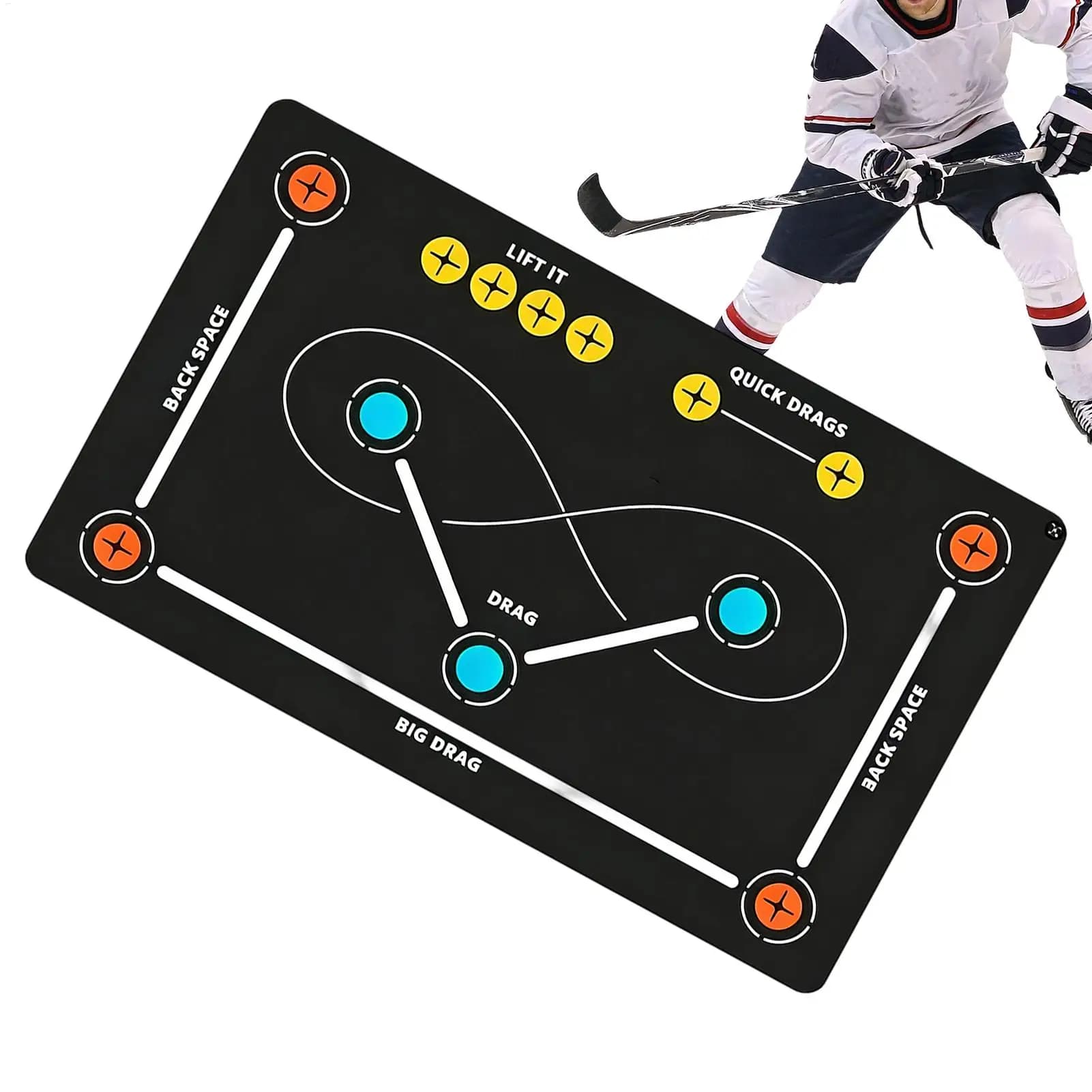 Tappetino per Allenamento Hockey su Prato Antiscivolo Silenzioso per il Controllo della Palla, Attrezzatura Sportiva per Allenamento Hockey su Prato per Interni, Esterni e Palestra Domestica