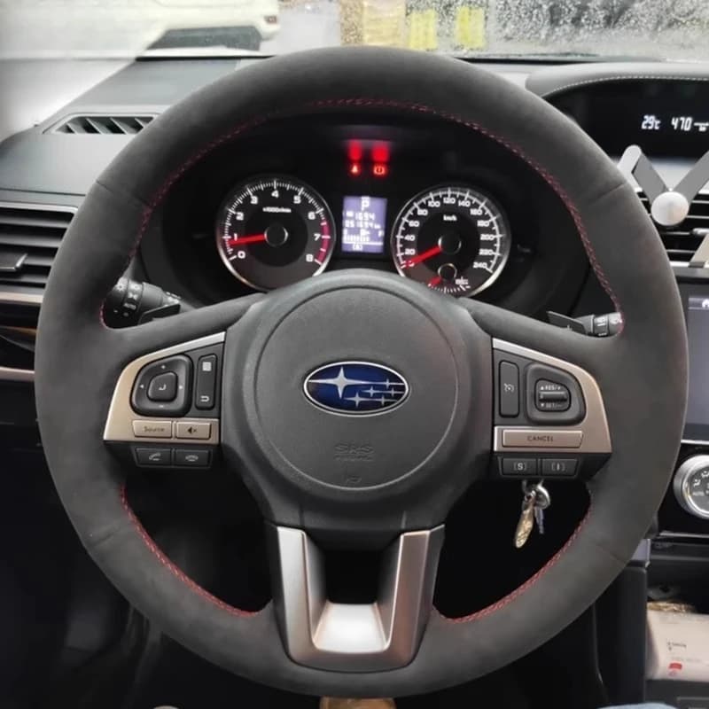 Coprivolante per auto in pelle scamosciata antiscivolo cucito a mano 100% adatto per Subaru Legacy Outback XV Forester 2015 2016 Ricambi auto