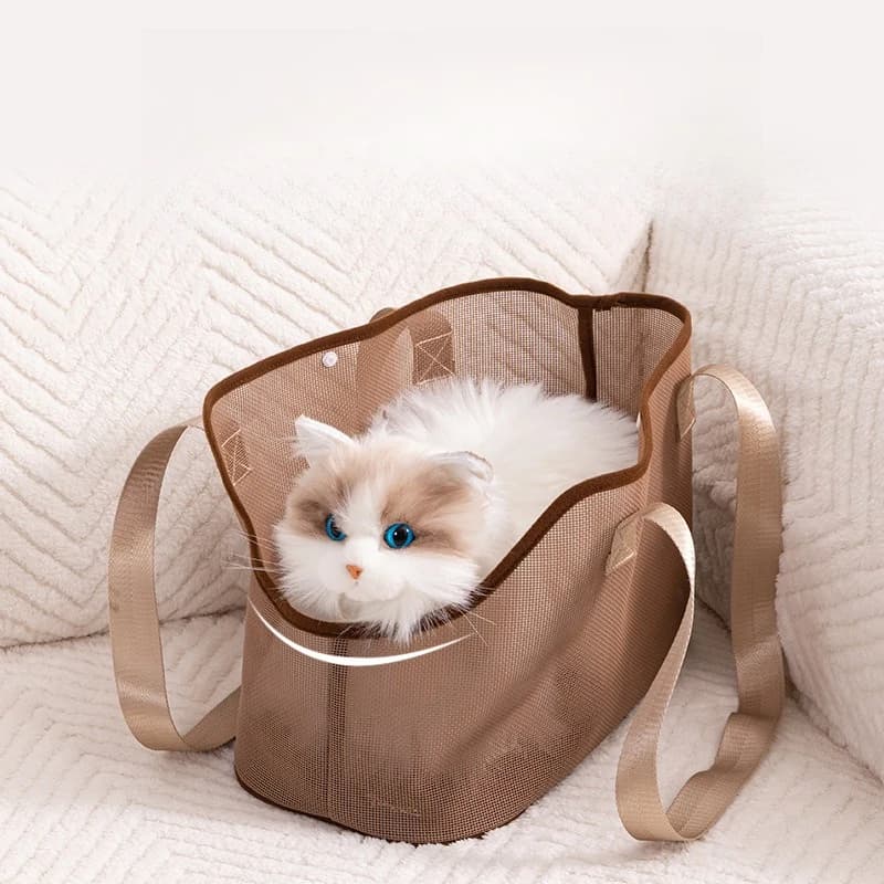 Lightweight Portable Pet Bag Mesh Breathable Single Shoulder Carrier Anti-runaway Outdoor Bag for Puppy Kitten