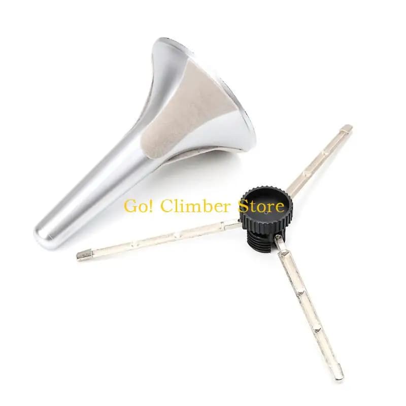Q84C Supporto per tromba portatile Supporto per treppiede in metallo rimovibile a 3 gambe in metallo nero per riporre e
