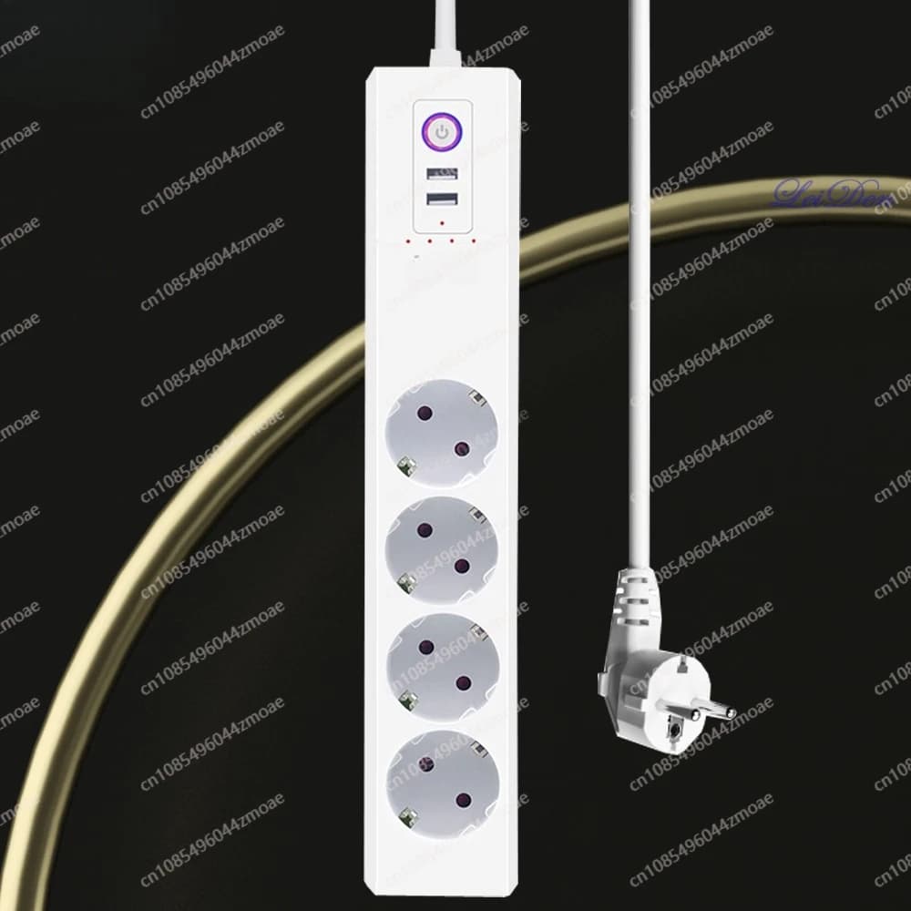 Presa intelligente Graffiti standard europea con ricarica rapida USB e cavo, controllo indipendente da cellulare, temporizzazione, controllo vocale remoto