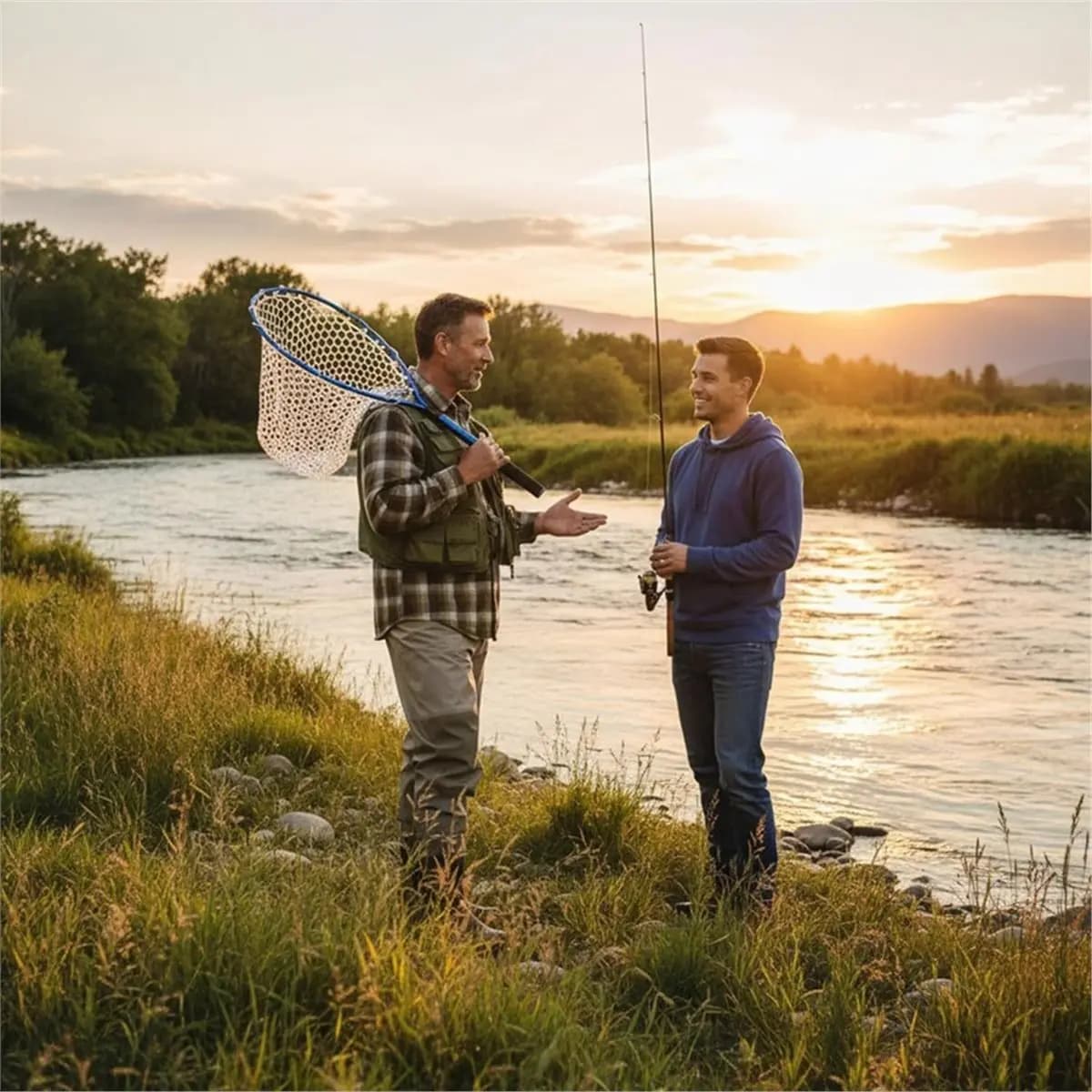 POPULAR-2Pcs Rubber Fishing Net Replacement Netting Without Handle Fly Fish Landing Nets Bag Foldable Rubber Mesh White