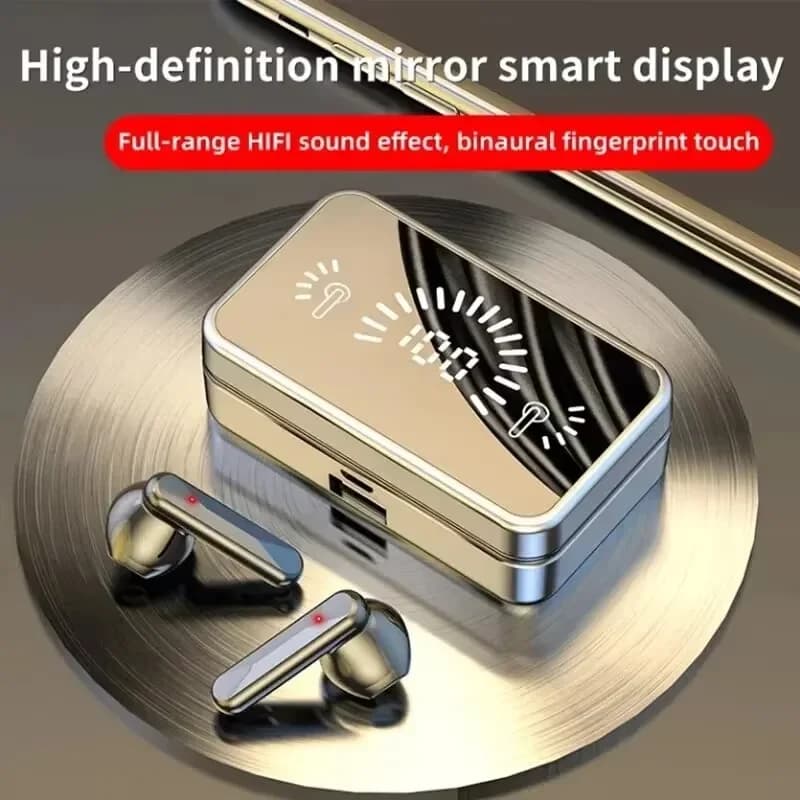 S20 BT Earphone Headphones Mirror Wireless Stereo Headset with Digital DisplayTouch Control Sports Earbuds for Gaming