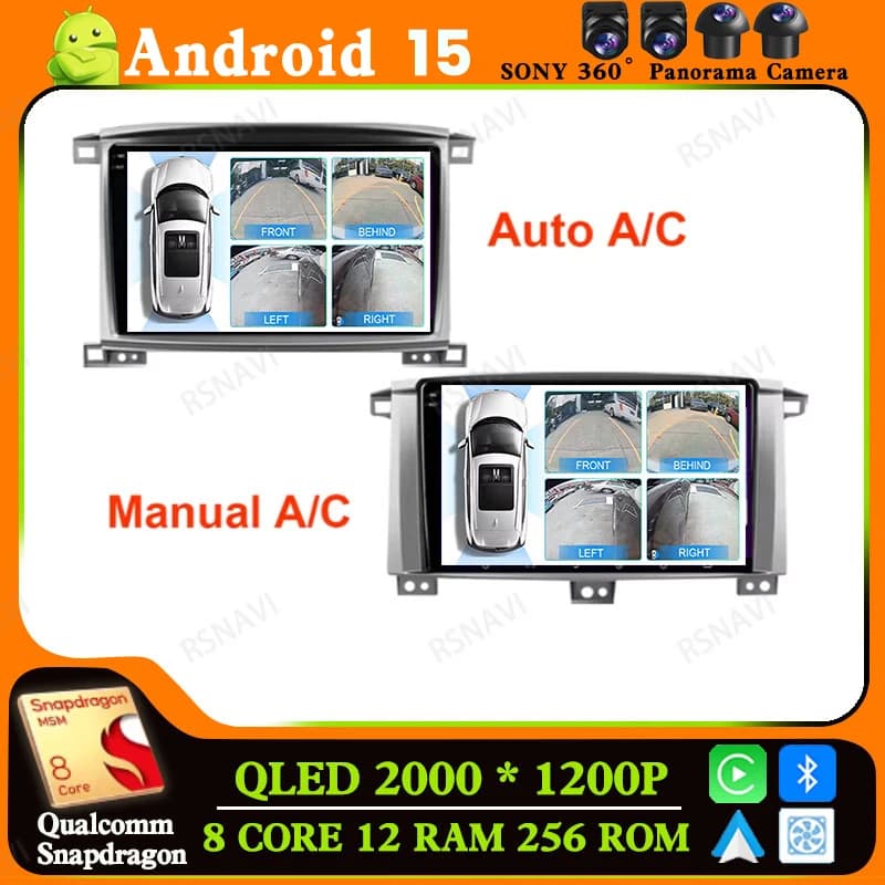 Android 15 Autoradio Per Toyota LC100 Land Cruiser 100 LC 100 2002 - 2007 GPS Wireless Carplay Auto 5G WIFI Stereo 4G LTE 2 DIN