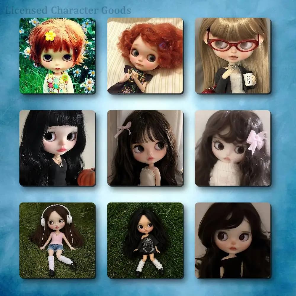 31Style Doll B-BlyTheS Refrigerator Magnets Square Tiles with Magnetic Sheets Printed for Decoration Collect 55mm