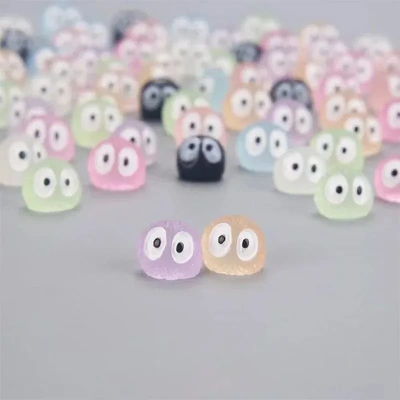 1-200Pcs Luminous Mini Resin Ghost Tree Elves Decorations Glow in The Dark Fairy Garden for Cake/Party Decor Glowing Miniature