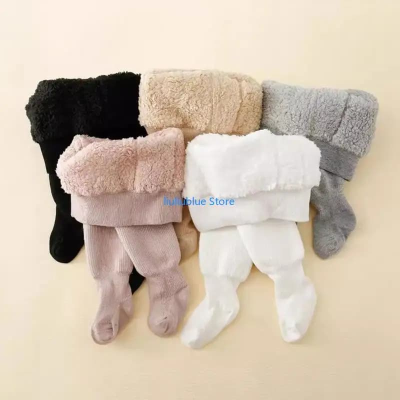 Comfortable thickened pantyhose lined with fleece Warm winter leggings Knitting tights for babies and children for and