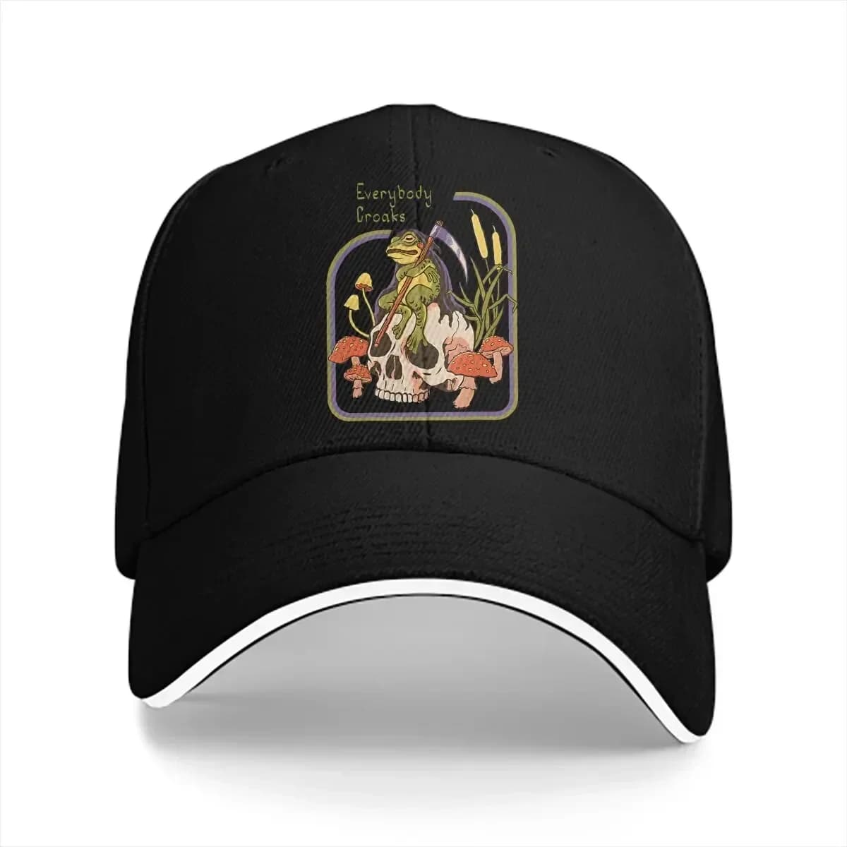 New Summer Cap Sun Visor Everybody Croaks Frog Skull Mushroom Hip Hop Caps Frog Cowboy Hat Peaked Hats
