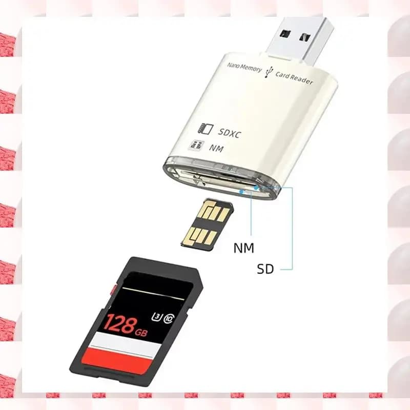 ABGN Lettore di schede da USB 3.0 a NM per Huawei NM Nano Scheda di memoria Adattatore per scrittura Memoria per PC Estendi Convertitore USB Grigio