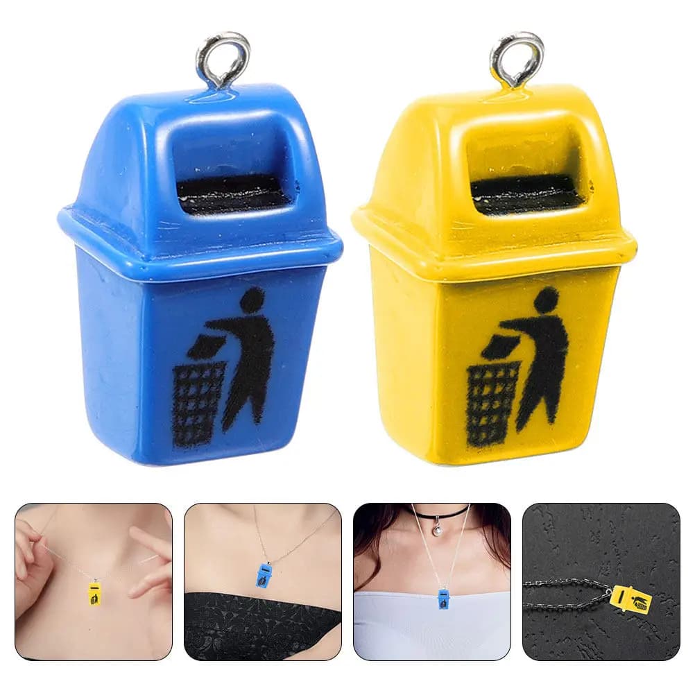 Set di 10 Ciondoli a Forma di Pattumiera in Resina Liscia per Creazione di Gioielli, Orecchini e Accessori Fai-da-Te