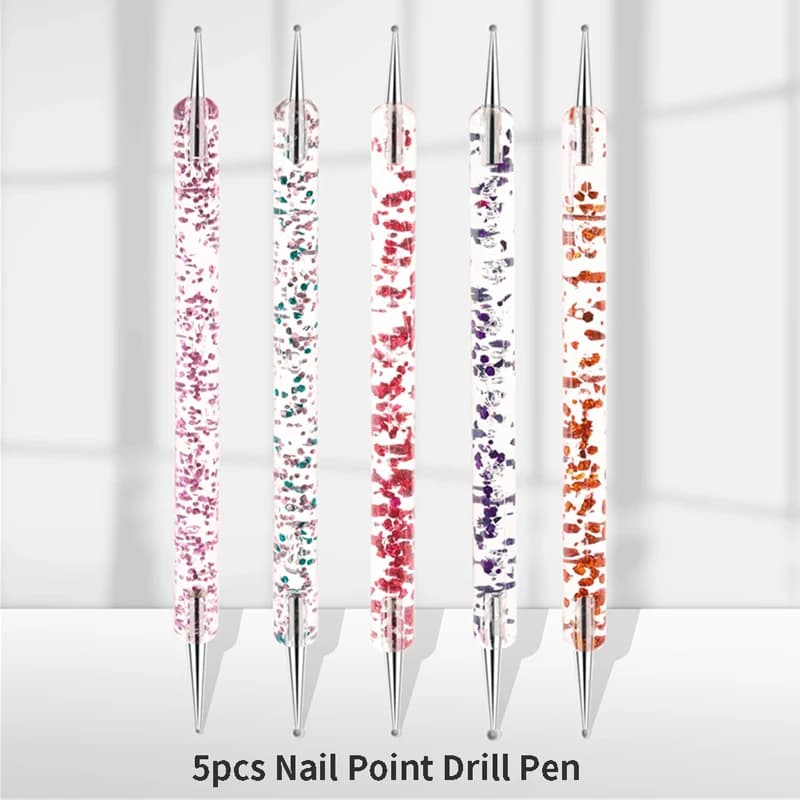 （Summer6）1 Set di pennelli per nail art in gel UV fai da te, set di penne per decorazione unghie e disegno