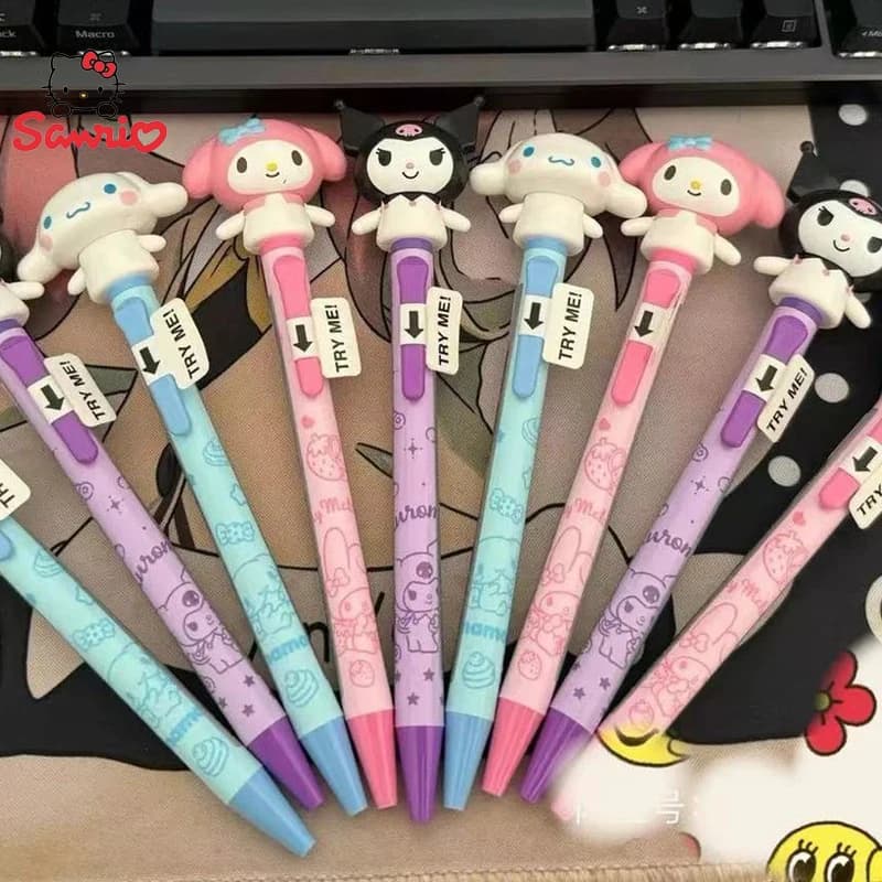 Sanrio Hello Kitty Cheer Up Pen Cinnamoroll Kuromi Penna gel Melody Braccio oscillante Penna divertente Asciugatura rapida Regali di Natale per studenti