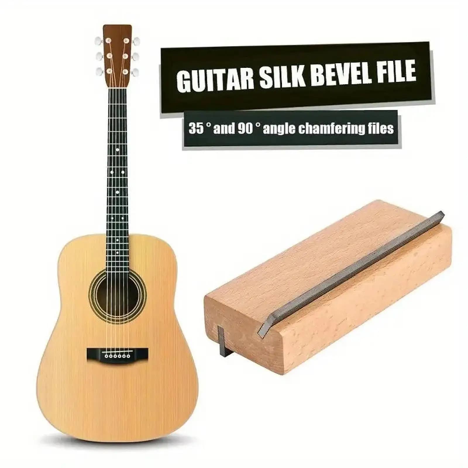 Kit di strumenti per la riparazione della chitarra File smussato in legno per chitarra elettrica Ukulele Banjo Mandolino al manico