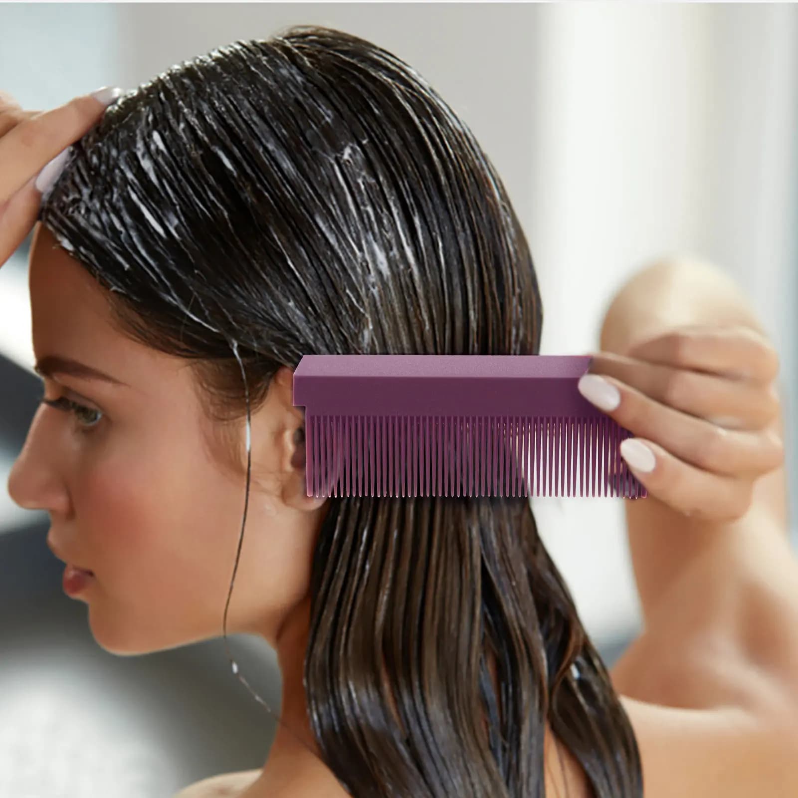 2 pieces Electric comb Carbon Fiber and Nylon, Portable for Travel and Home Use, Smooth Brush