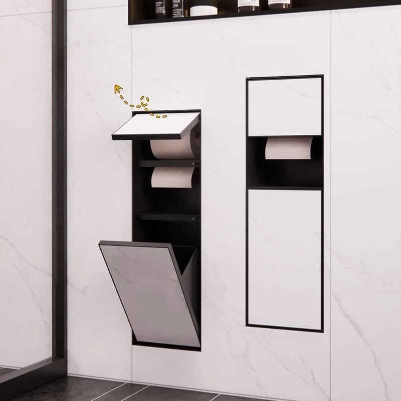 Cestino per WC a nicchia a scomparsa 304, contenitore per fazzoletti a incasso per WC