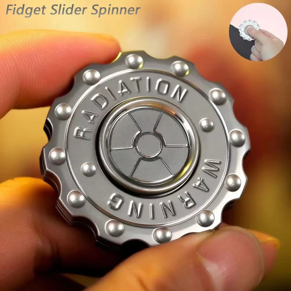 Radiation Warning Fidget Slider Spinner EDC Gear Hand Spinner Clicker Adult Fidget Toy ADHD Tool Anti-anxiety Stress Relief Toys