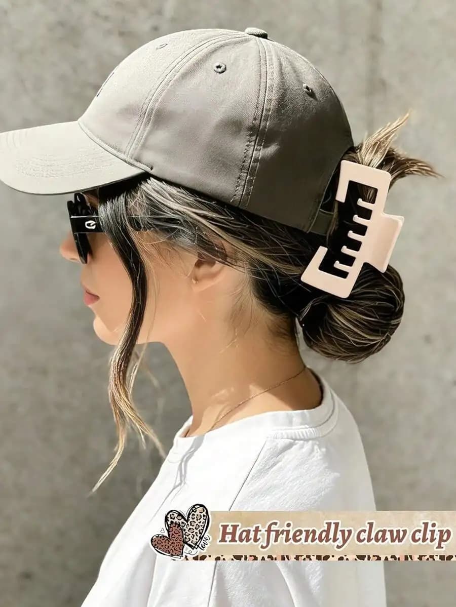 4 fermagli per capelli grandi a forma di cappello da baseball, adatti a capelli spessi, accessorio per lo styling femminile