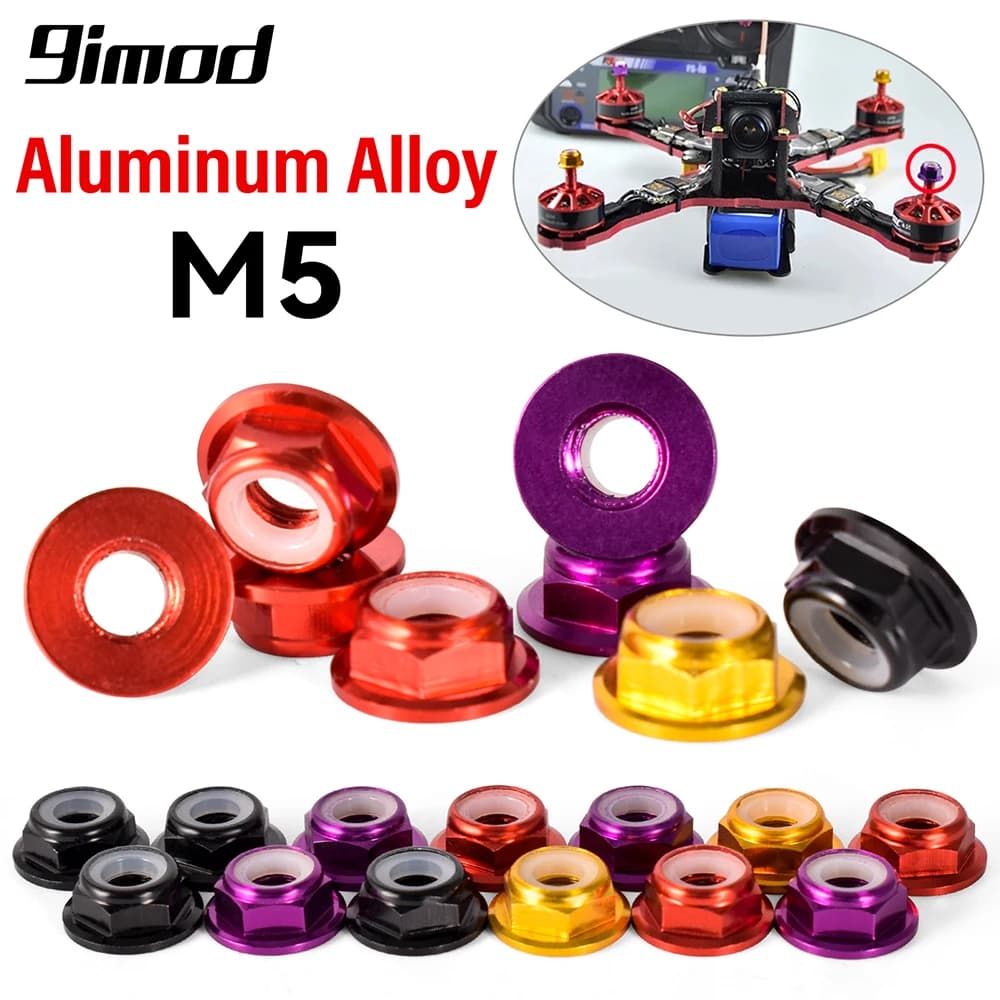 12 dadi per viti motore M5 CW CCW flangia inserto in nylon autobloccante per drone RC