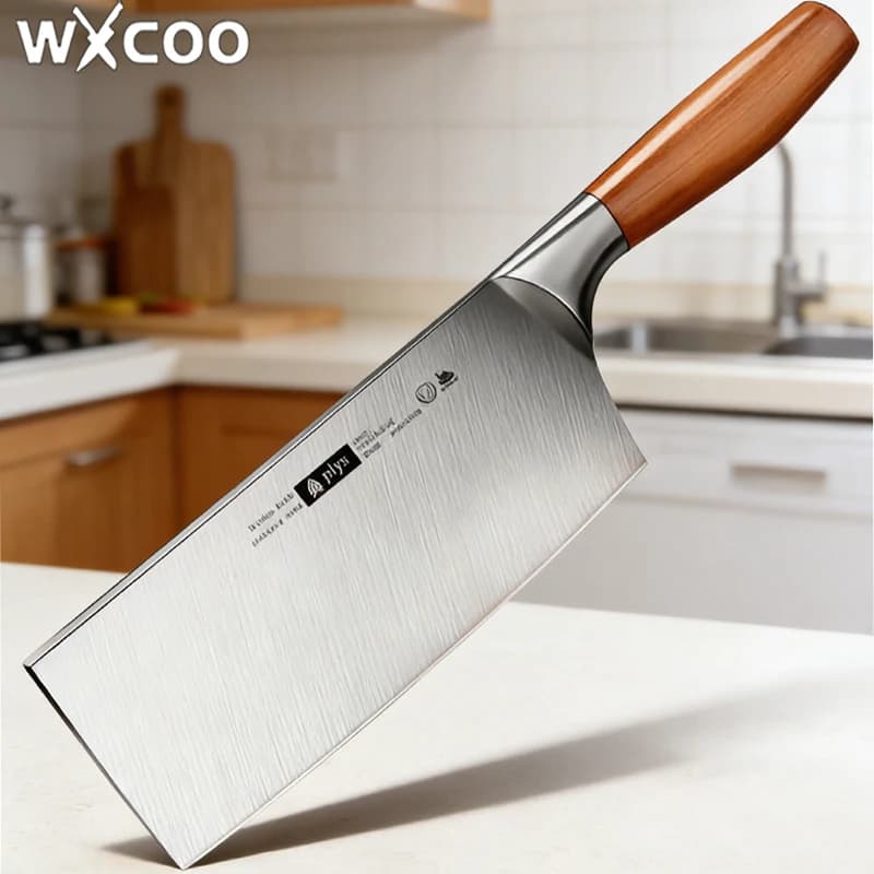 WXCOO Coltello Professionale in Acciaio Inox, Coltello da Chef, Tagliacarne, Pelapatate, Coltello da Cucina Multifunzionale Tutto in Acciaio