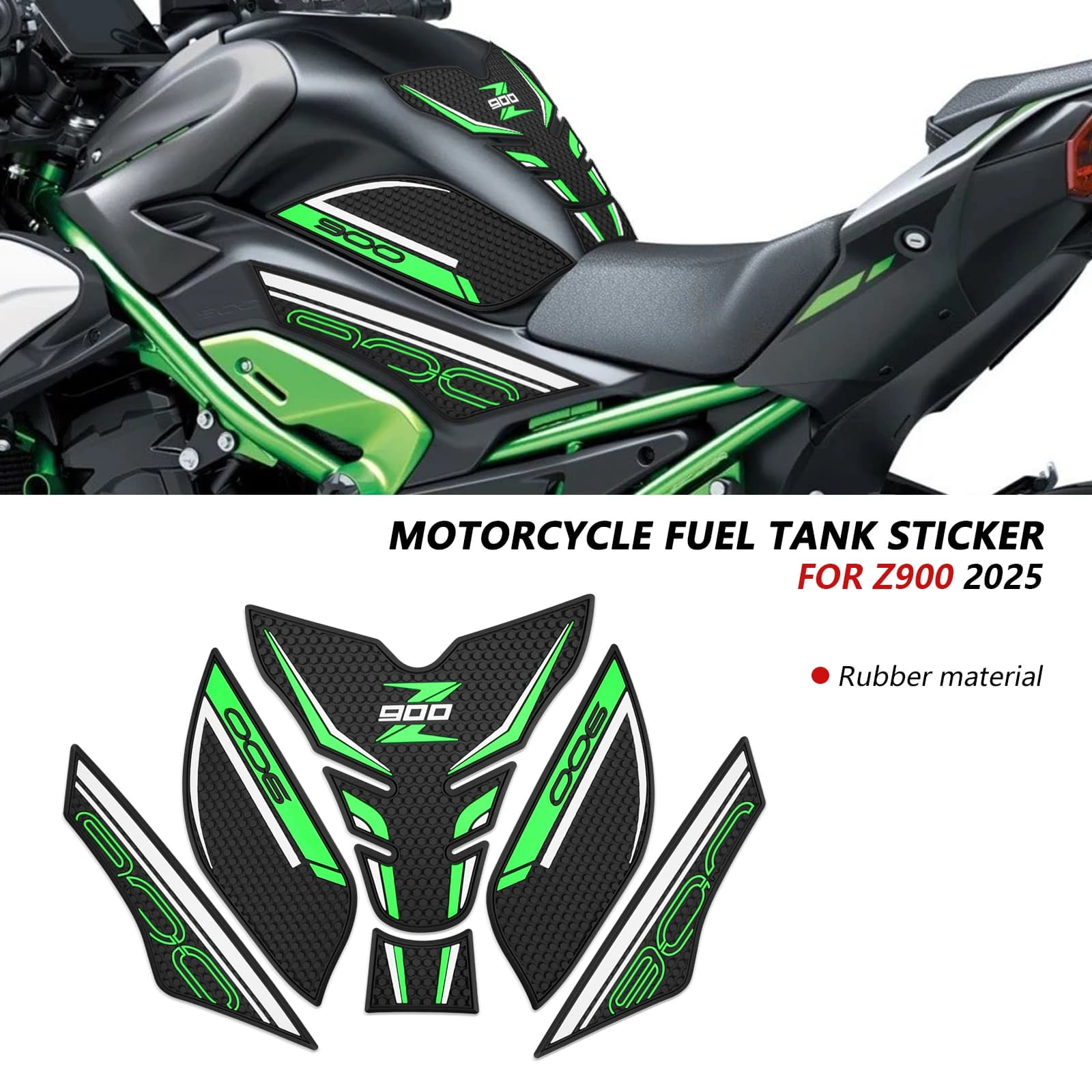 Per Z900SE 2025 Z900 Accessori moto Rilievo del serbatoio del gas Decorazione antiscivolo Decalcomanie Kit di adesivi di protezione del serbatoio del carburante della bici