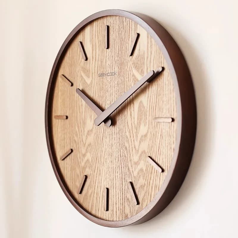 Orologi da parete silenziosi per la casa in stile giapponese Decorazione da parete moderna semplice Orologio da parete rotondo in legno massello Horloge Murale Articoli per la casa