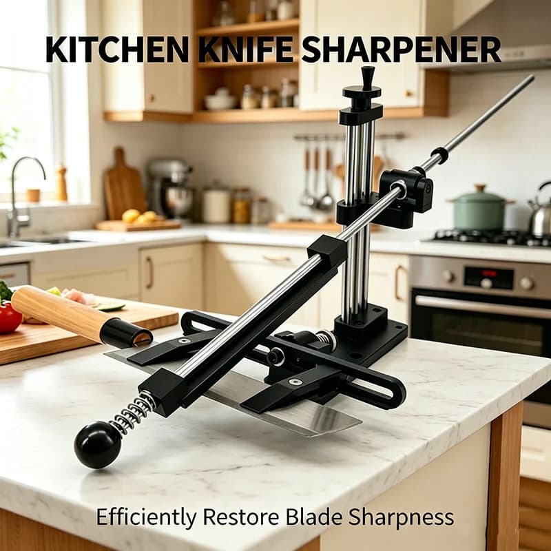 2026 New Fixed Angle Knife Sharpener System 360° Rotatable Adjustable Height with Scale Kitchen Professional Knife Grinding Jig