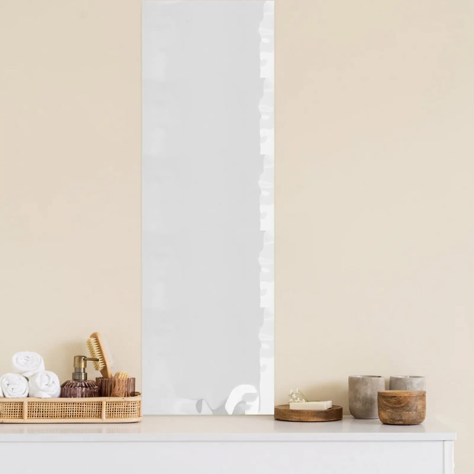 1 Rotolo di Adesivo Specchio da Parete Autoadesivo, Materiale PET Riflettente Trasparente, Foglio Decorativo a Specchio per Bagno e Casa