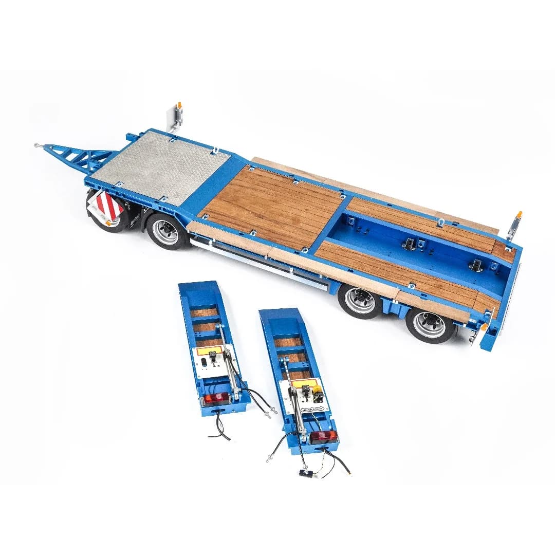 Nuovo metallo 1/14 4 assi RC idraulico rimorchio completo rimorchi telecomandati con portellone posteriore leggero per modello di auto volcanti per camion trattore