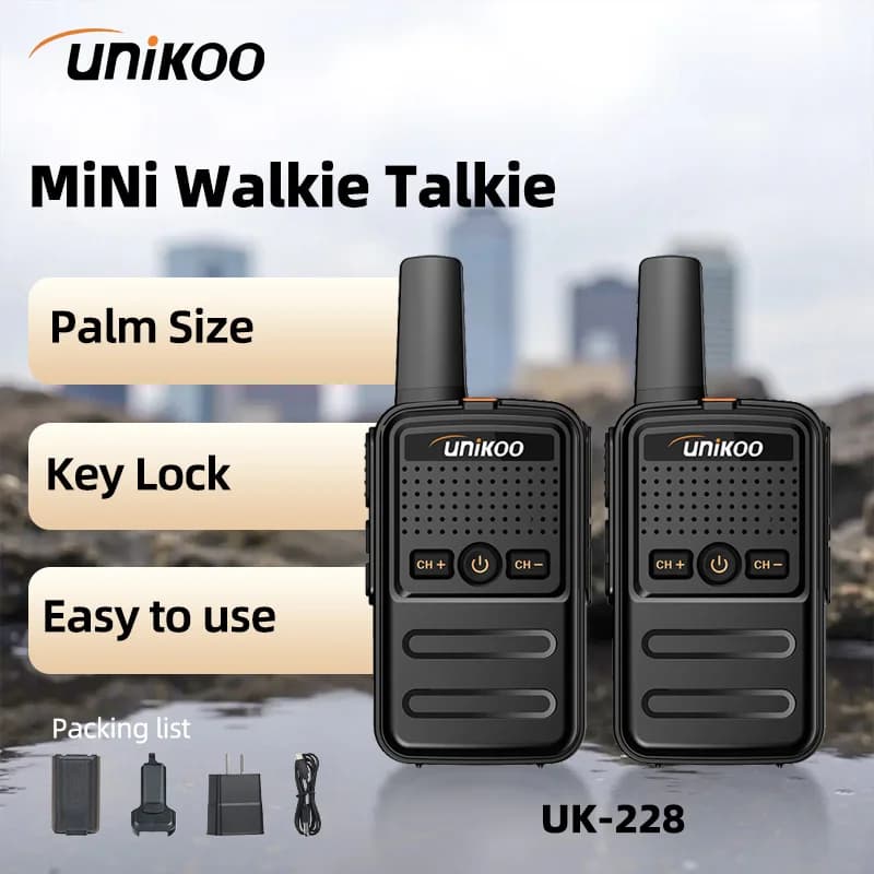 UNIKOO UK228 Walkie Talkie 2 pz Mini Formato Portatile Radio Palmare Set Wireless Twol Way Stazione Radio Comunicador Ricetrasmettitore
