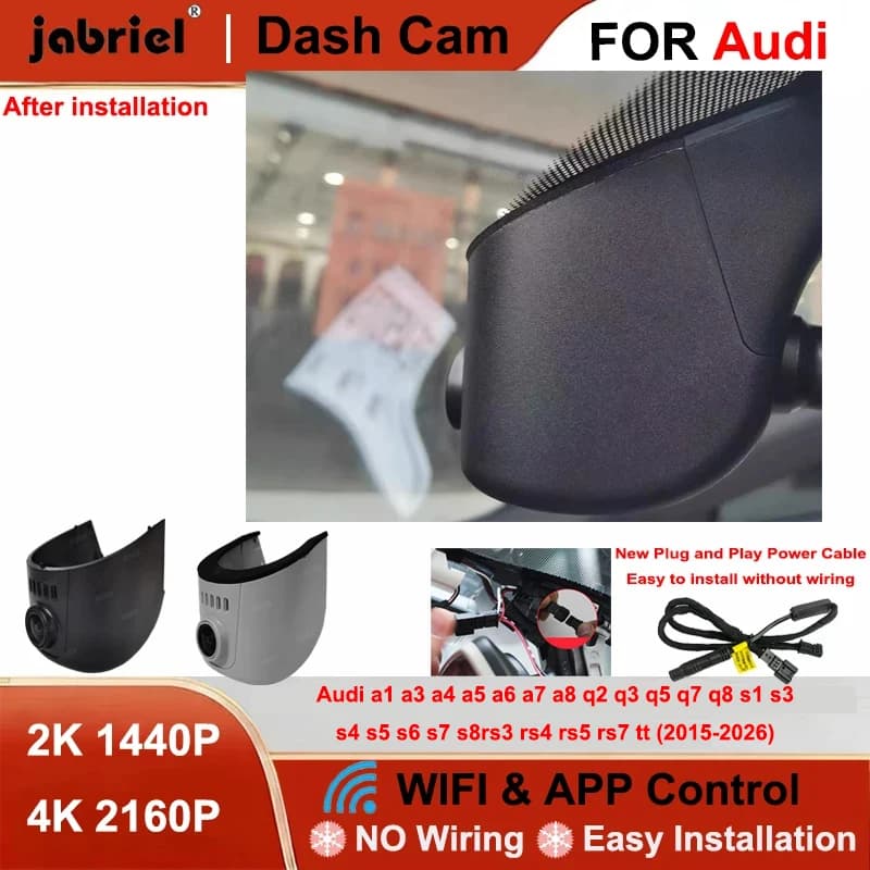 Jabriel Dash Cam 2K 4K Wifi DVR per Auto per Audi a1 a3 a4 a5 a6 a7 a8 q3 q5 q7 rs3 rs4 rs5 rs7 tt b5 b6 b7 b8 b9 8v c5 c6 c7 8p