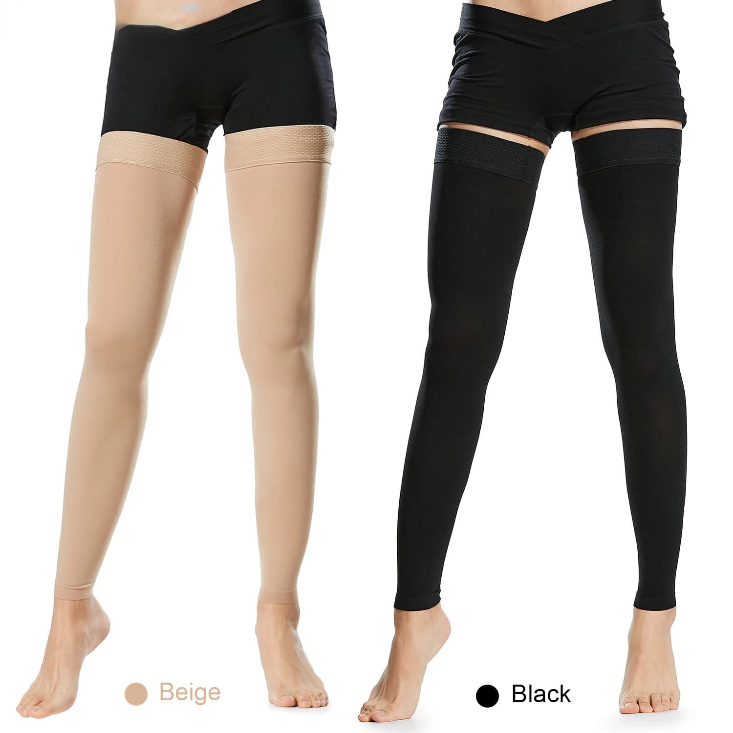 Calze a compressione medica al ginocchio con punta aperta, calze per vene varicose, tutore a compressione, modellante per donne e uomini 18-21 mm