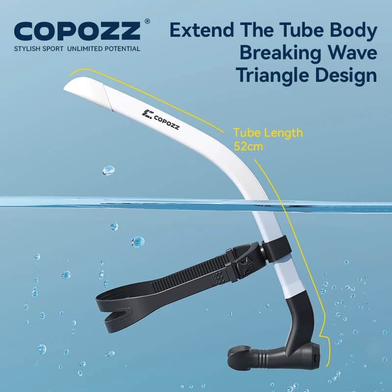 COPOZZ Front Head Nuoto Snorkel Silicone Bushing with Central Mounting Unidirectional Exhaust Valve for Adult Swimming Training