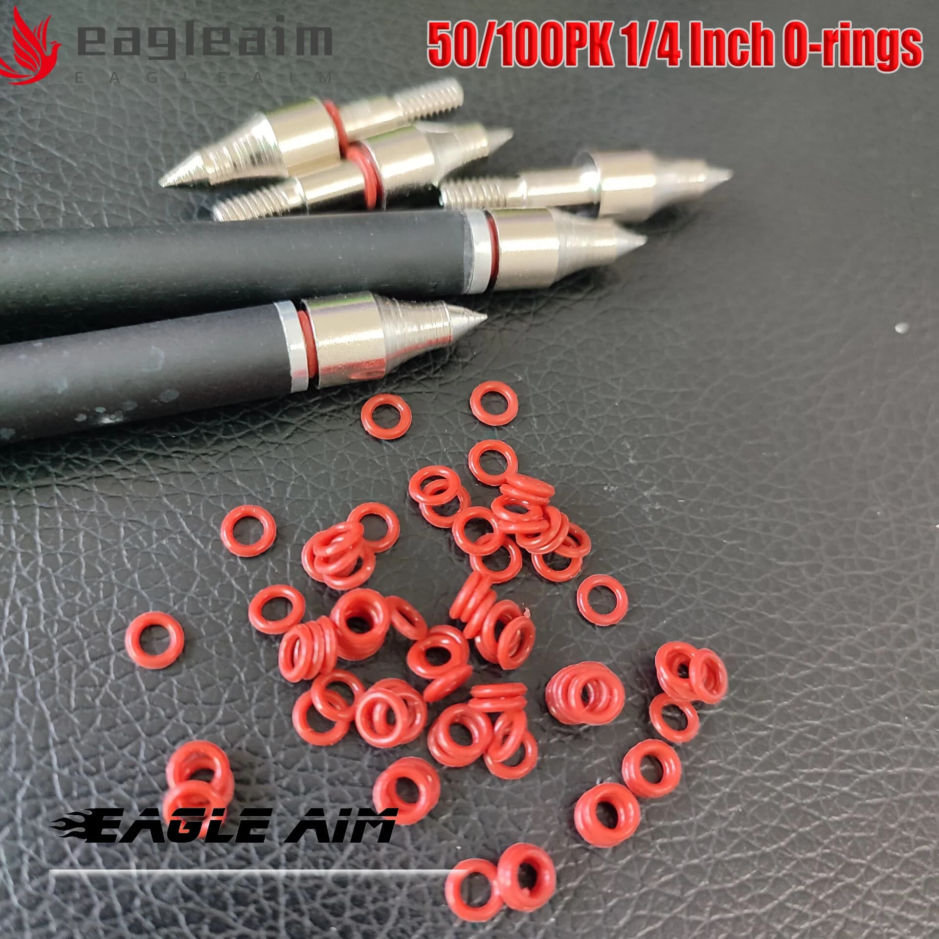 50/100/300P Archery O-Rings OD1/4 Inch Specifically for Broadhead High Performance Shock Collar Hunting Shooting Target Practice