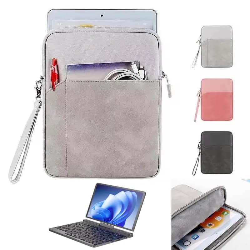 Per CRELANDER P8 Mini Laptop Borsa con cerniera da 8 pollici Custodia impermeabile Tasca esterna Cordino Custodia da trasporto Custodia antigraffio Paraurti antigoccia