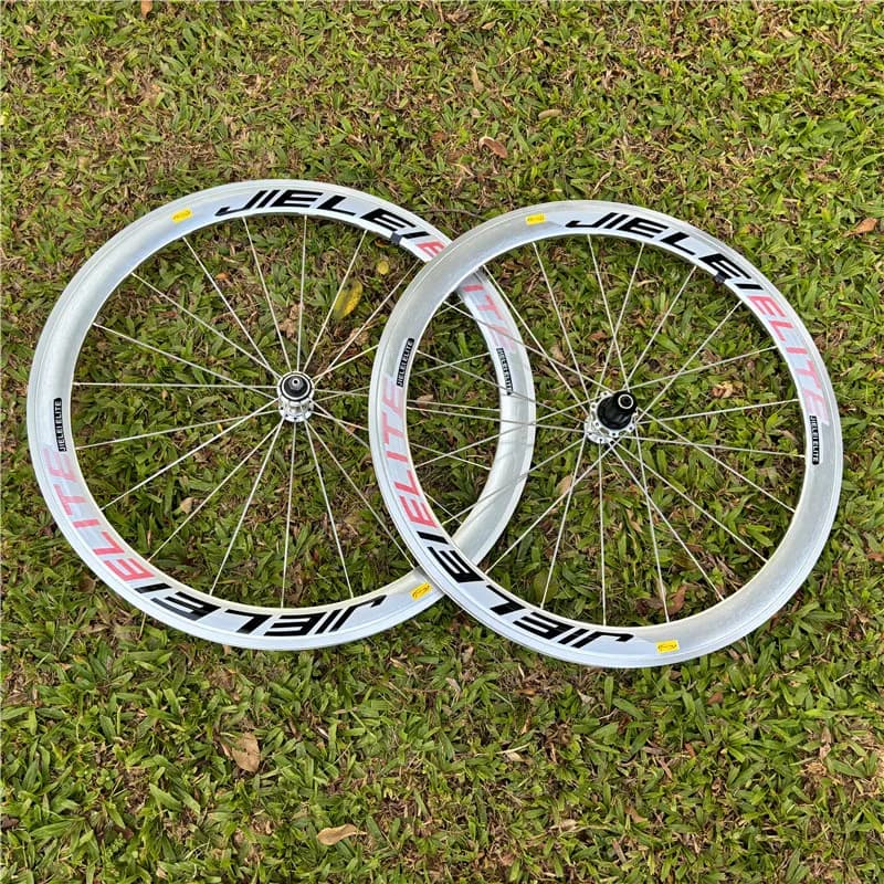 700C argento RUJIXU profondo 30/40/50mm Ruote per bici da strada Set di ruote per bicicletta V/C freno a disco ruota libera HG XDR CP Set di ruote per bici da strada