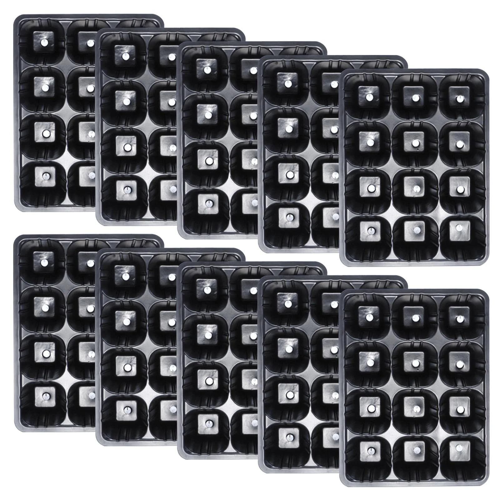 Tray for Semina at 12 Black Plastic Holes for Plants, Vases for Semina da Vivaio, Trays for Vegetable Growing and Flowers