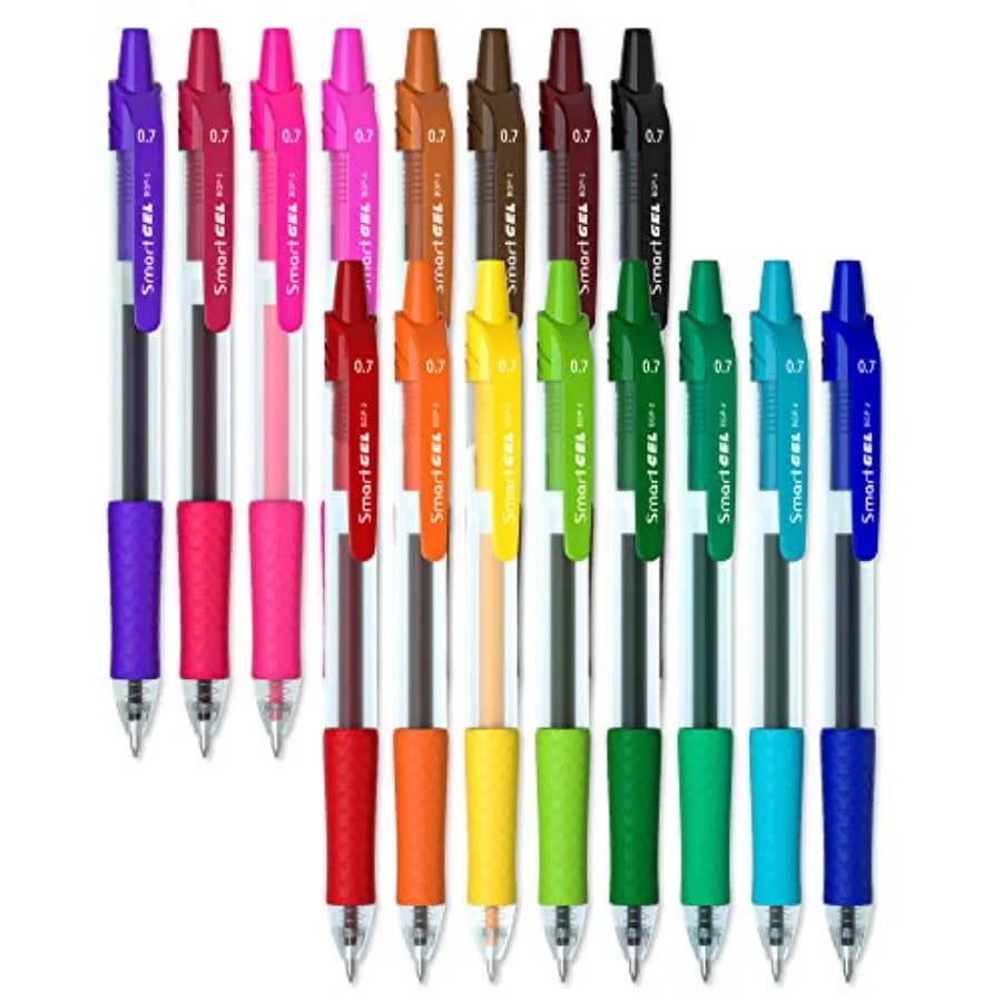 Smart Color Art Gel Pens Set Medium Point Colored Pens Retractable Gel Ink Pens with Comfort Grip, Smooth Writing for Journal N