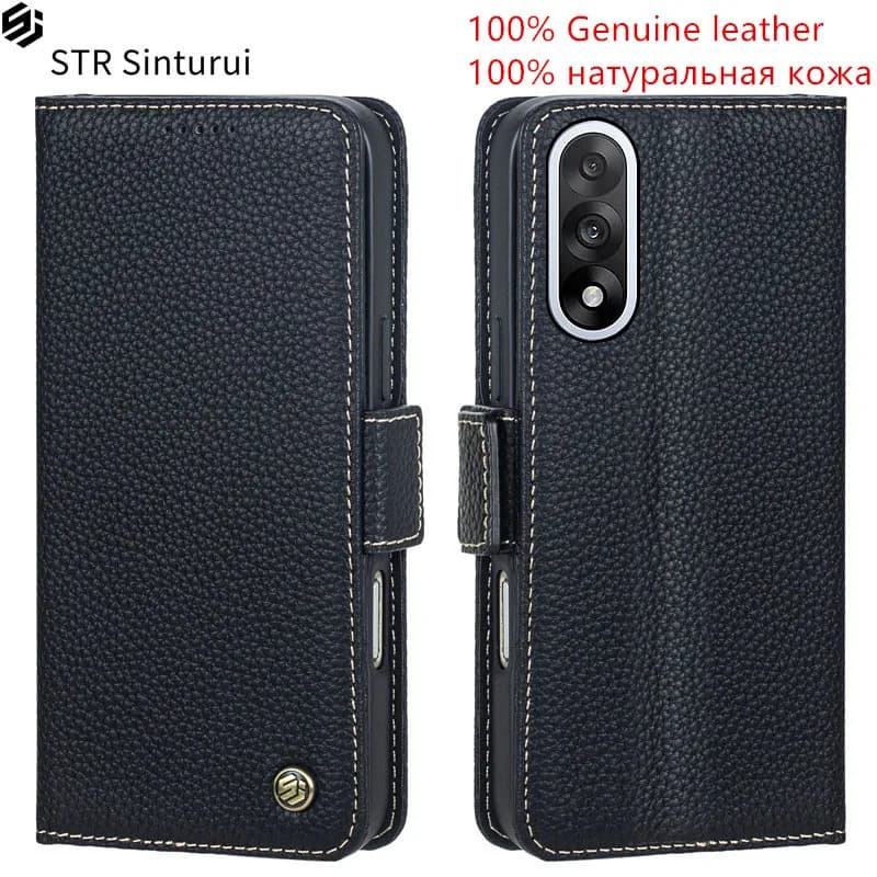 Custodia a portafoglio in vera pelle di litchi con slot per carte per OnePlus Nord 5 CE5 4 CE4 Lite CE3 3 2T, antiurto, a libro