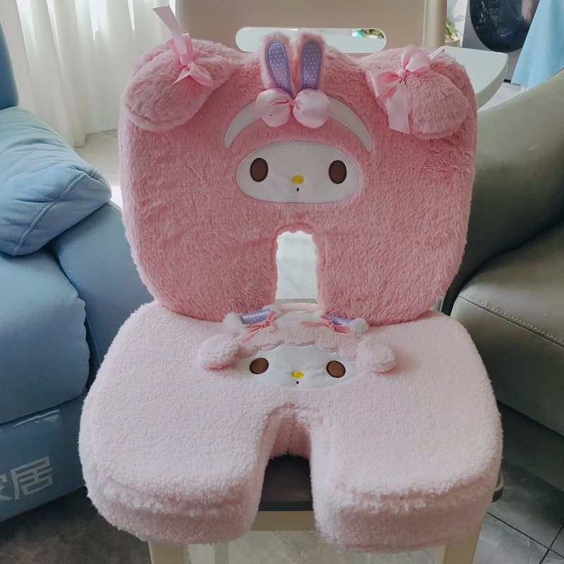 Memory Foam Kawaii My Melody Chair Cushion My Sweet Piano Seat Back Support Hip Support Massage Orthopedic Bearing Washable