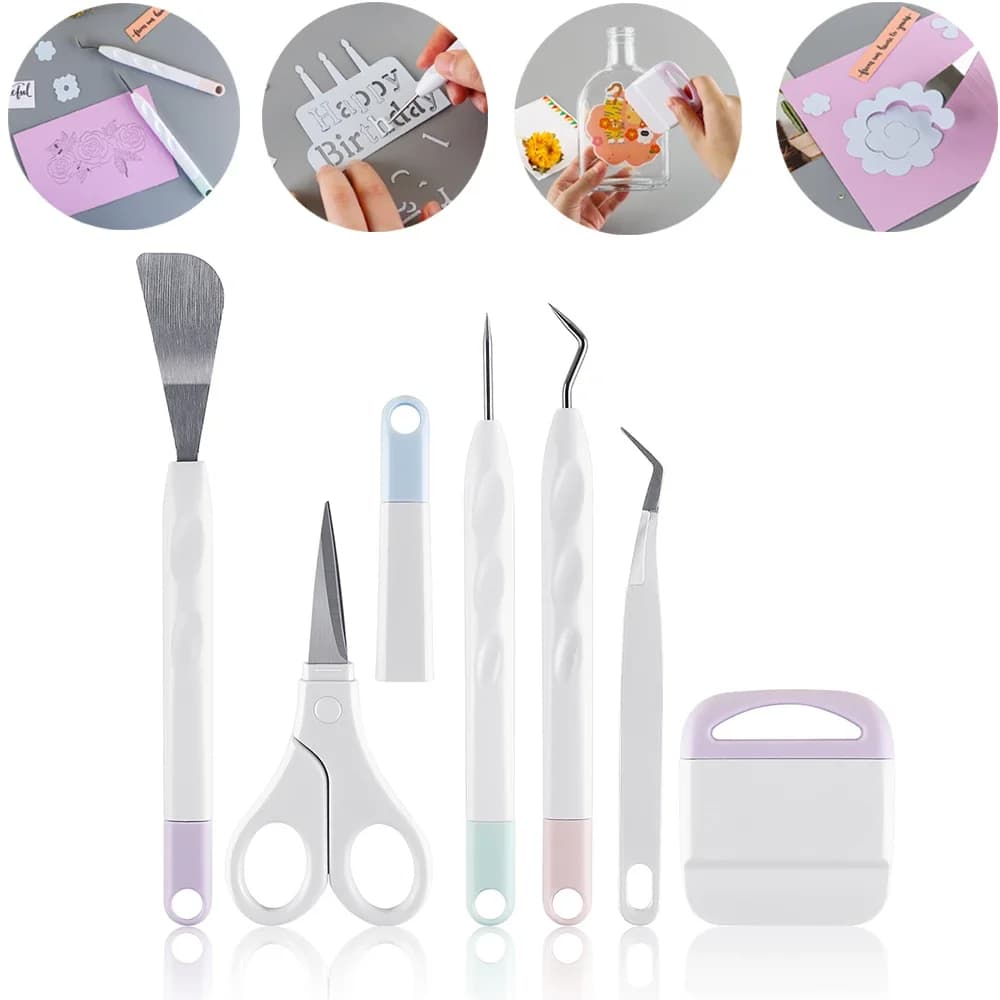 6 pz/set Mestiere Del Vinile Strumenti di Diserbo Set Scrapbook FAI DA TE Silhouette Sollievo Kit di Strumenti di Intaglio Per Cricut Maker Silhouette Utensili A Mano
