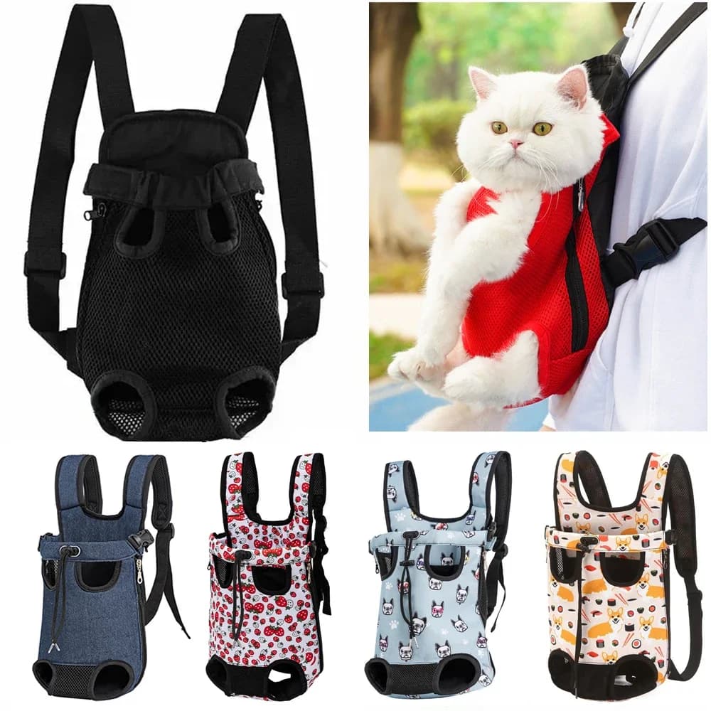 Borsa da trasporto per gatti regolabile Zaino a doppia spalla per animali domestici Borsa portatile da viaggio all'aperto Campeggio Escursionismo Borsa per cani e gatti