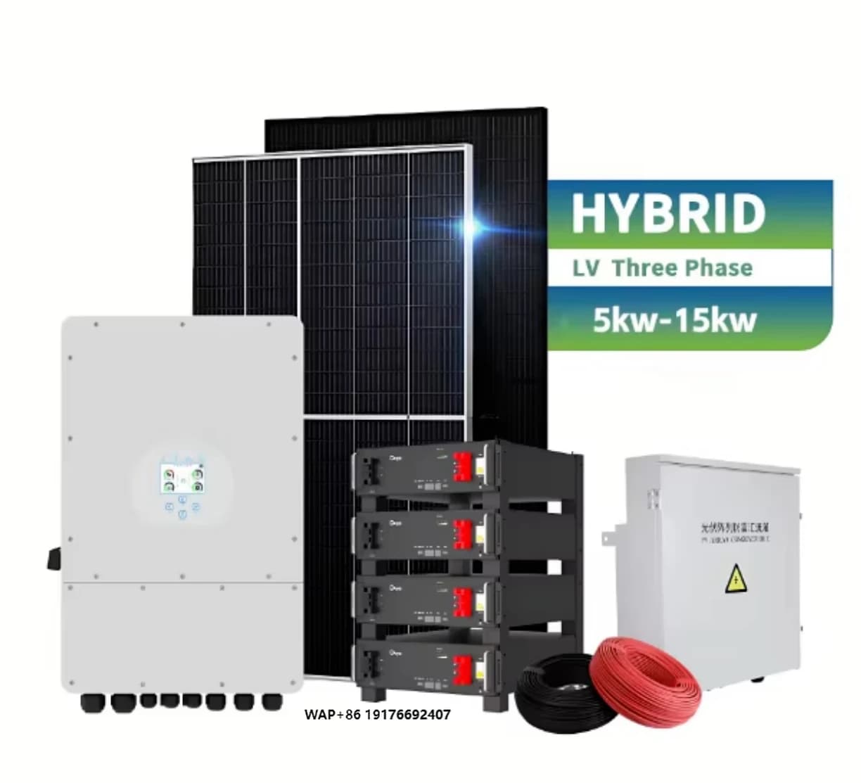 Inverter Ibrido Deye 10KW Tutto-in-Uno, Sistema Energetico Solare Completo con Pannello Solare Jinko e Batteria LiFePO4
