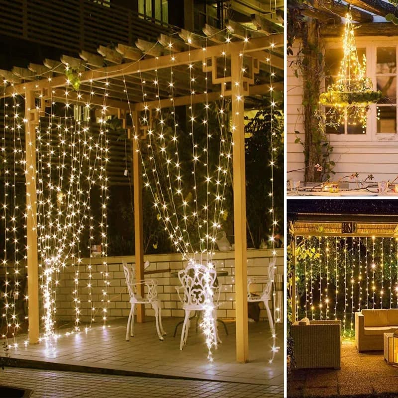 3*2M LED Luci Di Natale Fata Luci Della Stringa Tenda Ghirlanda 2025 USB Festone Noel Decorazione Di Natale per la Casa Capodanno 2026