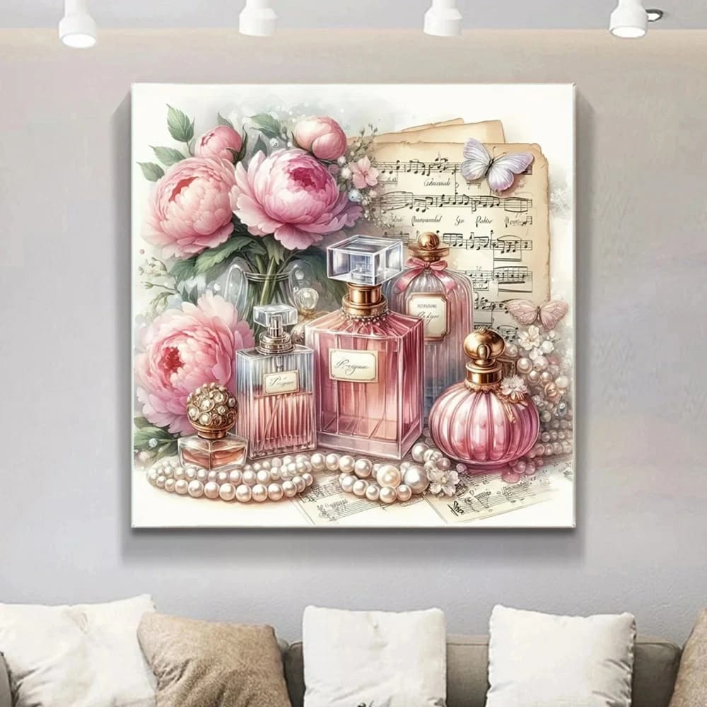 5D Diamond Painting Kits Perfume Picture Embroidery Peony Flower Landscape Mosaic Rhinestones Cross Stitch Creative Unique Gifts